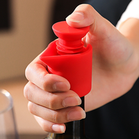 Bouchon verseur en silicone 2-en-1 réutilisable pour bouteilles de vin, d'huile et de vinaigre