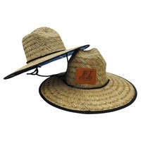 WESPORTS Femmes Hommes Pêche Tapis à large bord Paille Upf Soleil Plage Garçon Jeunesse 100 Bleu Noir Drapeau Américain Sauveteur Surf Chapeau de Paille