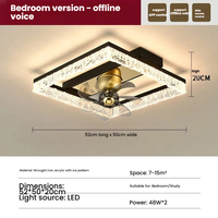 Plafonnier LED de salon avec télécommande vocale hors ligne, lumière à spectre complet, design de luxe effet glace craquelée et tête oscillante