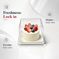 Boîtes à gâteaux transparentes en gros 4/5 pouces pour cheesecake, mousse, pâtisserie – Emballages transparents à emporter en blister