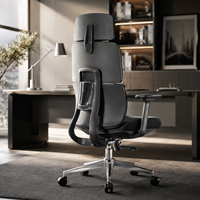 Chaise de bureau ergonomique à dossier divisé, pivotante et détachable, en tissu, pour projets commerciaux