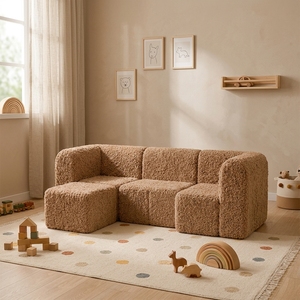 Juego <span class=keywords><strong>de</strong></span> Sofás Modulares <span class=keywords><strong>de</strong></span> Espuma para Niños Pequeños, 4 Piezas, Inodoros, Tapizados en Sherpa, con Soporte para Personalizar <span class=keywords><strong>el</strong></span> Color y <span class=keywords><strong>el</strong></span> Logotipo - Product Image 1