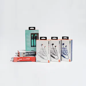 Scatole di carta per auricolari riciclabili personalizzate scatola di prodotti per cuffie Wireless con accessori per finestre