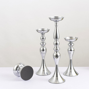 O-X524 Décoration De Mariage centre de Table Or Argent De Luxe Chandelier Titulaire Table Décorations Bougeoirs En Métal - Product Image 3