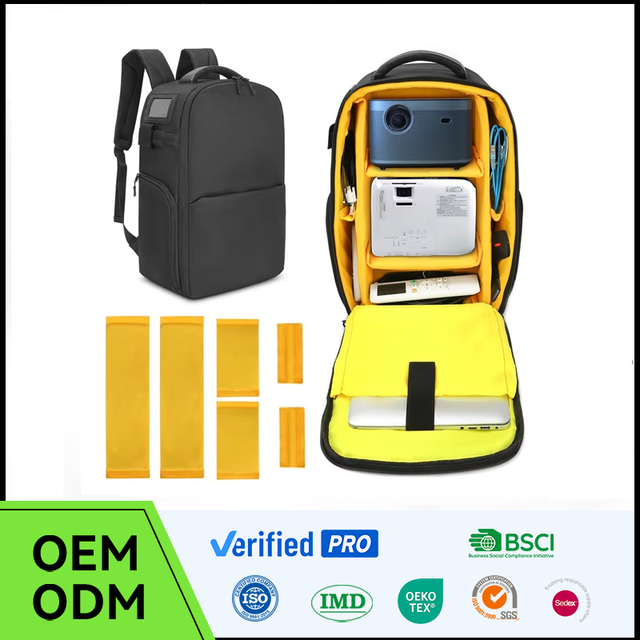 Custom Durable Projector Carrying Case With 15.6 Inch Laptop Sleeve Durable Projector Bag Backpack