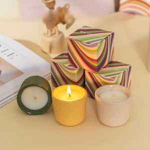 Boîte cadeau de bougie aromathérapeutique en ciment arc-en-ciel de luxe, parfum de luxe, décoration intérieure moderne haut de gamme, Saint-Valentin, vacances - Product Image 6