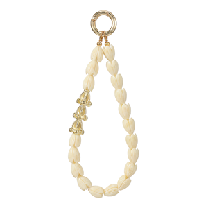 Breloques de téléphone hawaïennes, perles Pikake, breloques fleurs dorées assorties, sangle de téléphone avec <span class=keywords><strong>fil</strong></span> intérieur en acier inoxydable, durable pour un usage quotidien - Product Image 1
