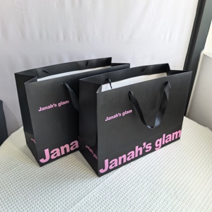 Hot Sale New <strong>Design</strong> <strong>Custom</strong> logo Black Smooth Cardboard <strong>Paper</strong> <strong>Bag</strong> Handmade Shopping <strong>Bag</strong> Jewelry Gift Packaging <strong>Paper</strong> <strong>Bag</strong> - Product Image 5