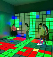 Dalles de sol interactives en métal LED pour parc de trampolines intérieur, lumières sensorielles d'entraînement et de danse pour enfants et adultes
