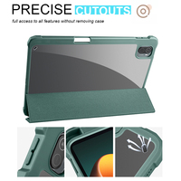 Étui intelligent pliable en trois parties pour Xiaomi Pad 5/5 Pro 11 pouces, étui magnétique pour tablette en cuir PU avec fonction de mise en veille/réveil automatique, transparent en acrylique