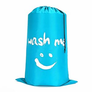 Vente en gros de grand sac à linge en nylon et polyester Oxford imprimé de logo personnalisé avec cordon de serrage sac à linge écologique et portable lavable - Product Image 5