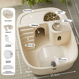 Gaiola Clássica de Plástico Sólido para Hamster com Espaço Amplo e Bandeja de Plástico - Modelo Flor de Ramo (Rato) - Product Image 6