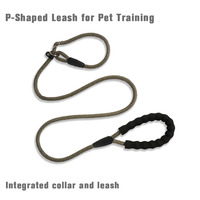 Laisse pour chien en corde en forme de P, motif écossais, avec poignée en caoutchouc souple et durable, en sangle de polyester, tailles S/M/L, couleur et logo personnalisables
