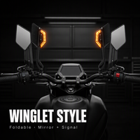 Rétroviseur universel en alliage d'aluminium pour moto/trottinette électrique avec clignotant LED, rétroviseur latéral réglable, nouveau style amélioré