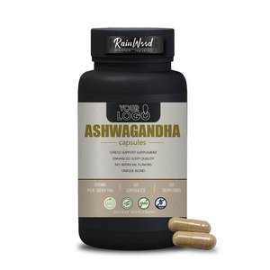 Cápsulas de Ashwagandha Rainwood OEM Suplemento Natural Extrato de Ashwagandha Suplementos Nutricionais Cápsulas de Ashwagandha - Product Image 1