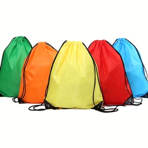 Unisex 210D Nylon Eco-Friendly Drawstring Backpack Portable Sports Storage Bag Waterproof Custom Color Custom Logo Promotional