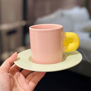 Tazas y Platos de Cerámica para Café con Contraste de Color, 200 ml, Venta al Por Mayor Personalizada - Product Image 5