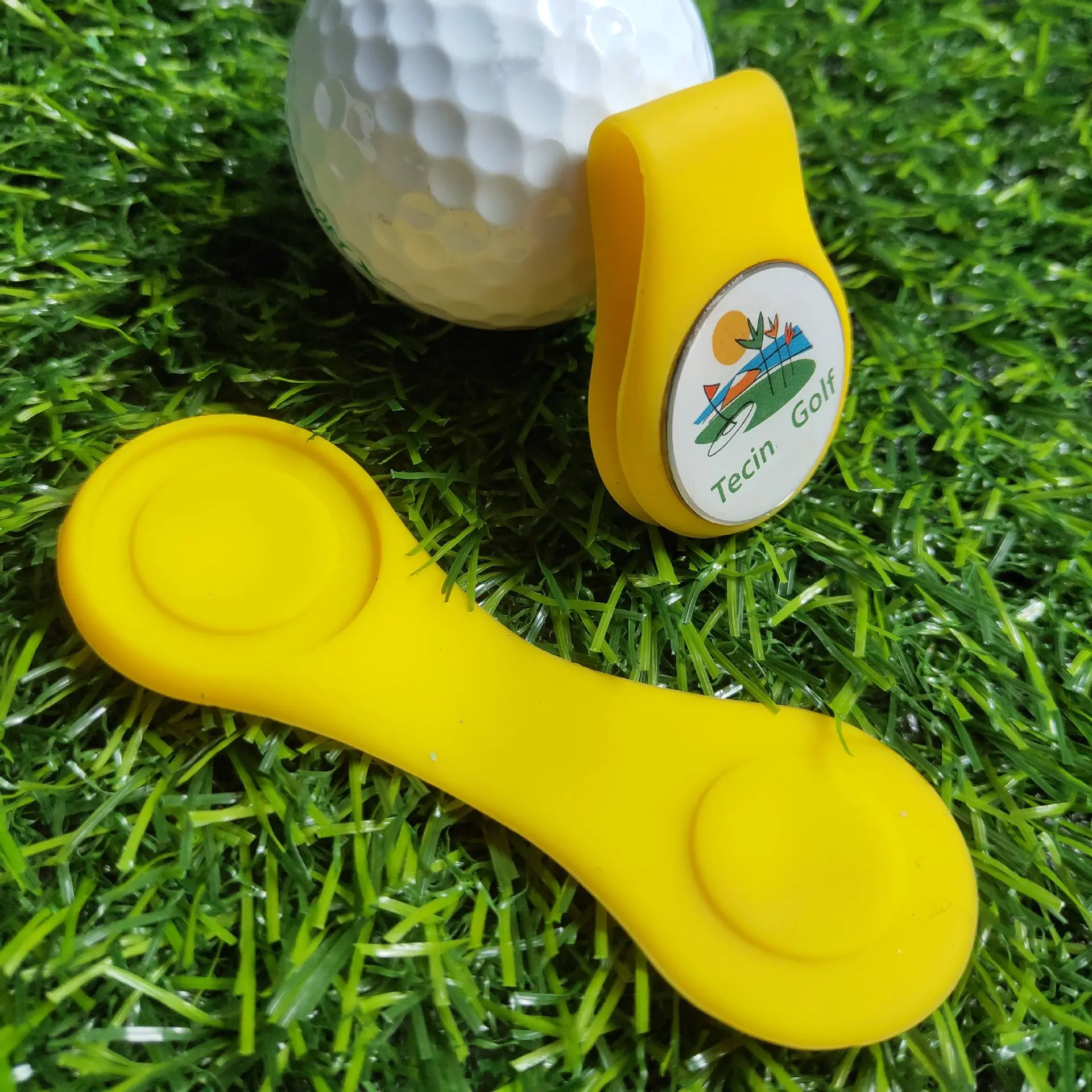 Großhandel Schlussverkauf individuelles Logo für Golfclub magnetischer Silikon-Golfmütze-Klip mit individuellem Ballmarker