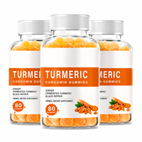 Gummies de Curcuma, Curcumine, Gingembre et Poivre Noir pour le Soutien Articulaire et Immunitaire, Complément Alimentaire Beauté pour Adultes, 80 Bonbons à Croquer