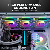 Produit phare : Ventilateur de refroidissement ARGB pour boîtier PC, refroidisseur de processeur 120 mm à roulement fluide avec interface ARGB 5V + 4 broches