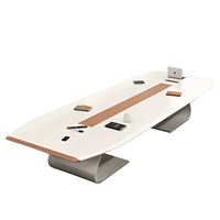 Table de conférence HYZ-008X, table longue, style moderne minimaliste, grande et petite table de conférence, table de réception, table de négociation