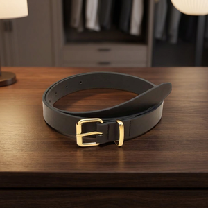 BS INTERNATIONAL Fashion Accessories Unisex Steel Luxury Square Pin Buckle Cow Hide <b>Belts</b> Vintage Style Waterproof Eco-Friendly - Product Image 1