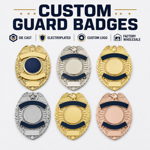 Insignia de Seguridad Metálica Personalizada de Alta Calidad para Guardias de Seguridad, Fabricante Mayorista - Product Image 1