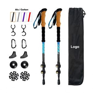 Nordic Outdoor Climbing Cane <b>EVA</b> Aluminum Hiking Telescopic Pole Foldable Walking Sticks Portable Carbon Fiber Trekking Poles - Product Image 1