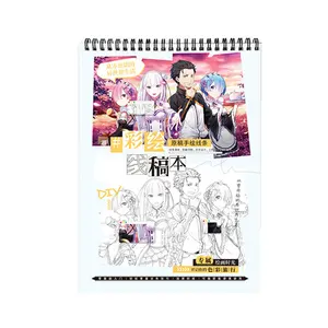 24PCS/SET Drawing Picture Miku Demon Slayer Honkai Star Rail Re Zero Rem Detective Conan Hand Painted Book For Kids Gift DIY