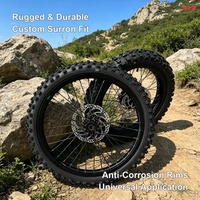 Kit de mise à niveau professionnel pour vélo électrique KYZ Sur-Ron Light Bee X avec jeu de roues tout-terrain robustes de 19/16 pouces, moyeu J-Bend, pignon en alliage d'aluminium CNC et pneus à crampons
