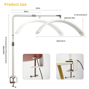 Lámpara de Escritorio de 25 Pulgadas con Clip, Lámpara de Mesa, Lámpara de <span class=keywords><strong>Luna</strong></span>, Lámpara UV LED para <span class=keywords><strong>Uñas</strong></span> con Abrazadera para <span class=keywords><strong>Uñas</strong></span>, Belleza, Luz de <span class=keywords><strong>Luna</strong></span> para Tatuajes de Pestañas - Product Image 3