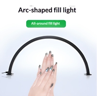 Lampe de bureau LED demi-lune à gradation progressive, 3 couleurs, protection des yeux, pour extension de cils, salon de beauté