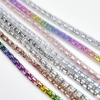 Cordon de Tube souple en strass de 6Mm, pour bricolage, vêtements, chaussures, verre rond Rectangle Dense, meilleures ventes, garnitures de cordes