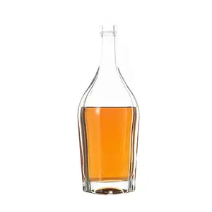 批发OEM ODM定制独特形状的玻璃酒瓶威士忌伏特加适用于酒精供应商