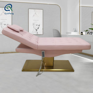 Qunpeng 2023 nouveau lit de spa en or Offre Spéciale lit d'extension de cils incurvé cosmétique <span class=keywords><strong>table</strong></span> de massage électrique lit de traitement médical - Product Image 4