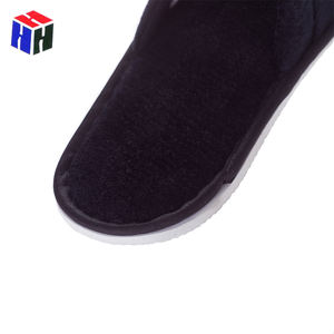Pantofole da Hotel di Lusso Usa e Getta in Spugna Nera di Alta Qualità <span class=keywords><strong>con</strong></span> Logo Personalizzato per <span class=keywords><strong>Uomo</strong></span> e Donna - Product Image 5
