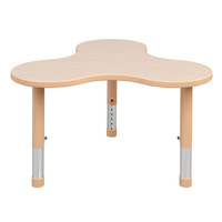 Table de lecture en forme de trèfle, simplicité moderne, table d'étude pour enfants, bois, jardin d'enfants, bureaux et chaises de peinture pour enfants