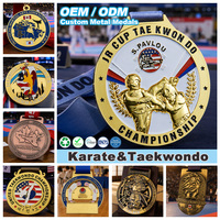 Médailles de Taekwondo Or Argent Bronze Personnalisées avec Logo, en Alliage de Zinc Coulé sous Pression et Émaillé, pour Championnats, Vente en Gros, Sans MOQ, Direct Usine