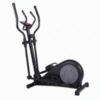 Elliptique à entraînement par courroie avec volant d'inertie de 4,5 kg, écran LCD, compteur manuel, fréquence cardiaque, distance, calories, pour la maison