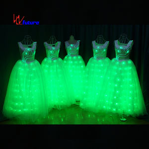 Abito LED con Maniche a <span class=keywords><strong>Farfalla</strong></span> Illuminata, <span class=keywords><strong>Vestito</strong></span> Luminoso per Donna, Costume Luminoso per Danza da Sala - Product Image 6