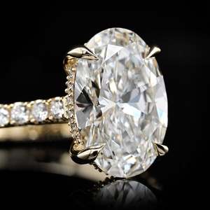 Bague en diamant de laboratoire, or massif 14 carats, taille ovale, couleur D, luxe, pour femme, RIZTA JEWELS, certifiée IGI, bijoux fins pour mariage et fiançailles - Product Image 4