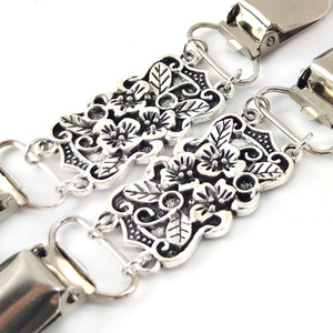 Deepeel KY299 Metal Decorative Garment <strong>Clips</strong> Antique <strong>Silver</strong> Retro Buttons for Cardigan Sweaters &amp; Shirts - Product Image 3