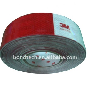 3M 983 DG nastro riflettente veicolo singolo lato materiale PVC adesivo acrilico bianco/rosso/giallo rosso e bianco scopo di adesione - Product Image 5