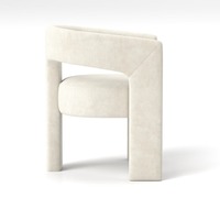 Ensemble de 4 chaises de salle à manger modernes et élégantes en velours, chaises d'appoint à dossier ouvert avec pieds en bois pour salle à manger, restaurant, hôtel