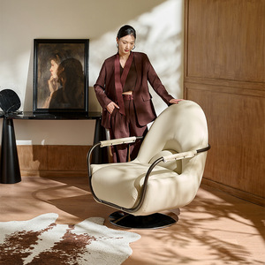 เก้าอี้โซฟาเดี่ยวสไตล์มินิมอลอิตาลี หนังแท้ เป็นมิตรกับสิ่งแวดล้อม สำหรับห้องนั่งเล่น - Product Image 4