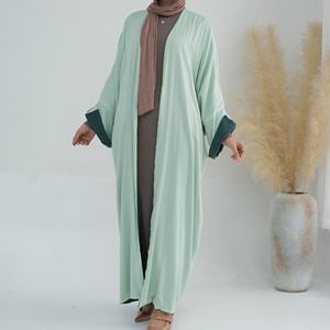 Abaya traditionnelle de Dubaï Vente en gros Abaya réversible en lin doux Dubaï <span class=keywords><strong>Turquie</strong></span> Modeste Kimono pour femmes musulmanes Abaya vêtements islamiques - Product Image 6