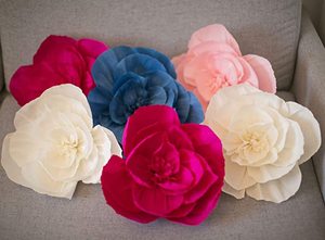 <span class=keywords><strong>Papel</strong></span> de pared gigante de 8 pulgadas, decoración de boda, flor de crepé Artificial colgante, centro de mesa, Bola de flores de ramillete PARA EL Día de San Valentín - Product Image 5