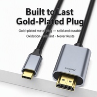 Câble adaptateur Type-C vers HDMI 4K pour projection d'écran de téléphone portable et d'ordinateur, câble HD Type-C vers HDMI