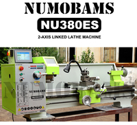 Tour à métaux de banc Numobams NU380ES, portée de 380 mm, entrecentrage de 1000 mm, 1,5 kW, manuel, pour tournage et filetage des métaux