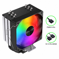 Refroidisseur d'air pour processeur de jeu, ventilateur de 120 mm, 1,72 mmH2O, 64 CFM, PWM, LGA1851, AM5, 1800 tr/min, dissipateur thermique pour ordinateur de bureau Intel AMD